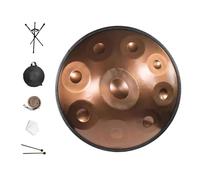 Instrument Handpan Steel Tongue Drum de 9/10/12 Notes avec Sac, Baguettes et Support, Percussion Handpan Drum de 432Hz/440Hz pour La Guérison Sonore, La Méditation Ou Le Yoga(Gold,440HZ/12Note)