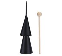 Instrument latin Agogo Bell - Percussion à main deux tons, ensemble de cloches avec bâton en bois, outil de musique rythmique portable pour fête, festival, réunion de famille et performance sur scène