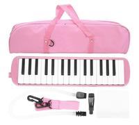 Instrument mélodica à 32 touches, clavier de piano portable Pianica mélodica soprano avec embouchure tubes et sac de transport pour l'apprentissage de la musique (Rose)