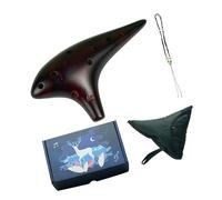 Instrument Ocarina avec de laque cuite à la paille, Brown | Format de doigté à 12 trous, contrôle de la respiration par l ' embouchure, tutoriel en chinois et en anglais