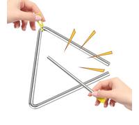 Instrument triangulaire en acier - Triangle de musique en acier - Fouet manuel d'instruments à percussion pour l'éducation rythmique