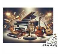 Instruments de Musique Classiques Puzzle 1000 Pièces Papier pour Adultes Scène Musicale Jeu de Puzzle 1000 Pièces Détente Décor 52x38cm/1000pcs