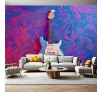 Instruments de Musique Papier Peint Panoramique Musique guitare 3D Trompe L'oeil Moderne Papier Peint 250 x 175 cm Grandes Murales Poster pour Salon, Adulte Chambre d'enfants, Étude Décor