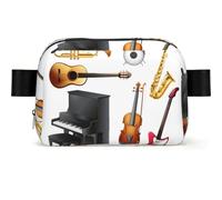 Instruments de Musique : Piano, Guitare, Saxophone,Sac Banane carré de Voyage, Sac de Poitrine décontracté, Sac Banane pour Hommes et Femmes