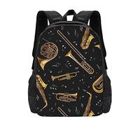 Instruments de musique sac à dos pour filles et garçons sacs à dos élémentaire sacs d'école moyenne sacs femmes décontracté sac à dos, Noir , taille unique