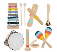 Instruments de percussion en bois - Instruments de musique pour en bois - 8 jeux de musique pour l'éducation précoce - Outils de percussion polyvalents et faciles à comprendre - Jouet pour