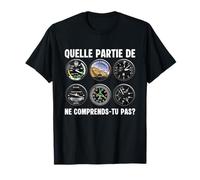 Instruments De Vol Humour Pilote Avion Hélicoptère Aviateur T-Shirt