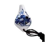 Instruments ocarina en céramique, Ocarina en céramique ancienne faite à la main avec lanière brune for les débutants(3)