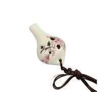 Instruments ocarina en céramique, Ocarina en céramique ancienne faite à la main avec lanière brune for les débutants(6)