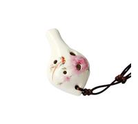 Instruments ocarina en céramique, Ocarina en céramique ancienne faite à la main avec lanière brune for les débutants(4)