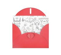 Instruments Performers Notes And Little Birds Cartes de vœux avec enveloppes, cartes de vœux Thinking Of You, cartes d'encouragement