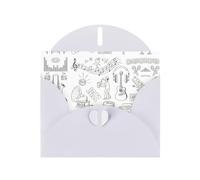 Instruments Performers Notes And Little Birds Cartes de vœux avec enveloppes, cartes de vœux Thinking Of You, cartes d'encouragement