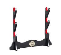 INSTUS Porte-Épée Velours Japonais Rembourré Katana Stand Samurai Présentoir Support de Support D'Épée WEII,À 3 Niveaux