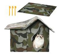 Insulated Cat House, Outdoor Winter Thermal Shelter, All Weather Pet Warming Cabin, Waterproof Protection, Safe Wind Blocking Design, Pet House for Patio Garden Balcony Camping Travel