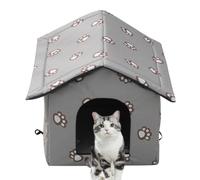 Insulated Cat House Shelter - Insulated Shelter with Door, Warm Outdoor Pet House, Cold Weather Cat Bed with Waterproof Door Winter Supplies, Durable Home, Multi Color