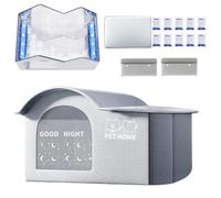 Insulated Cat Shelter, Portable Cooling Cat Cave with Ice Packs, 18.5x13.78x15.75 inches Compact Spacious Shade for All Breed Kittens Dogs and Pets on Balcony Or Outdoor Areas