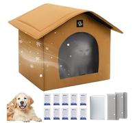 Insulated Cooling Cat House, Portable Kitten Shelter with Absorbent Bags, Ice Pack Included, Great for Indoor Pets Dogs Providing Comfortable Temperature Controlled Resting Space