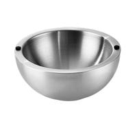 Insulated Dishwasher Safe Dish - 70oz Round Serving Bowl | 304 Stainless Steel Modern Party Plate, Double Wall Temperature Control Bowl for Dips Snacks Seasoning Sauces Polished Kitchen Dining Tool