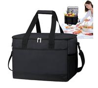 Insulated Food Bag, Thermal Lunch Bag, 16.54x11.02x11.81 inches, Portable Cooler Tote, 35l Hot Cold Retention Storage Carrier with Handle for Home, Picnic, Camping, Beach, Travel, School, RV, Grocery