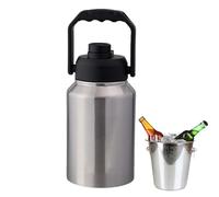 Insulated Ice Bucket, 2l Ice Storage Container with Handle, Multipurpose Water Bottle for Hotel, Travel, Fishing, Kitchen, Pool, Camping, Restaurant, Picnic, Outdoor Beverage Use