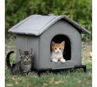 Insulated Outdoor Cat House for Winter, Outdoor Cat House Waterproof Insulated, Weatherproof Waterproof with Sponge Layer & Raised Floor (1,36 * 36cm)