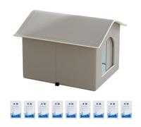 Insulated Pet House with 9 Ice Packs and Reversible Mat Keeps Cats Cool and