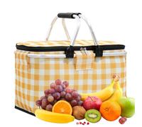 Insulated Picnic Bag, Lunch Bag Beach Basket Cooler | Baskets Leak-Proof, Portable Camping for Road Trips Grocery Shopping