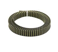 Insulated Sleeving 2 4 6 8 10 12 14 16 20 25mm PET Braided Tight Expandable Cable Wire Sleeve Flame-retardant Nylon Mesh Sheath(Black Golden,6mm,10 meters)