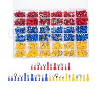 Insulated terminal HUIOP Ensemble de bornes à pression froide de 840 pièces, connecteurs de câbles électriques, bornes à sertir pour câbles isolés, kit d'assortiment de déconnexion rapide avec anneau