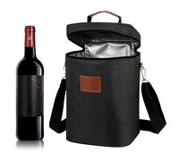 Insulated Wine Carrier Bag - Oxford Cloth Aluminum Foil 22x17.5x33cm | 4 Bottle Capacity With Removable Padding, Handle And Adjustable Shoulder Strap | Wine Tote | For Travel Picnic Party