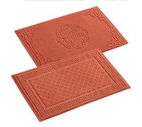 Insun Tapis de Bain Absorbant en Coton Tissu éponge, Lavable en Machine Séchage Rapide pour Salle de Bain et Douche Orange brûlée 10 Lot de 2 75 x 45 cm