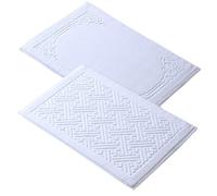 Insun Tapis de Bain Absorbant en Coton Tissu éponge, Lavable en Machine Séchage Rapide pour Salle de Bain et Douche Blanc 11 Lot de 2 75 x 45 cm