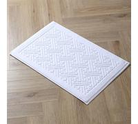 Insun Tapis de Bain Absorbant en Coton Tissu éponge, Lavable en Machine Séchage Rapide pour Salle de Bain et Douche Blanc 5 75 x 45 cm