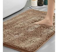 Insun Tapis de Bain en Chenille, Tapis Salle de Bain Antidérapant Absorbant Doux Lavable en Machine Kaki 3 60 x 180 cm