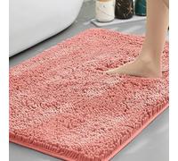 Insun Tapis de Bain en Chenille, Tapis Salle de Bain Antidérapant Absorbant Doux Lavable en Machine Rose Corail 2 80 x 120 cm
