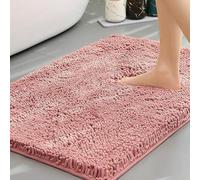 Insun Tapis de Bain en Chenille, Tapis Salle de Bain Antidérapant Absorbant Doux Lavable en Machine Rose Corail 1 100 x 160 cm