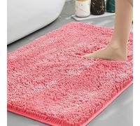 Insun Tapis de Bain en Chenille, Tapis Salle de Bain Antidérapant Absorbant Doux Lavable en Machine Rose pêche 2 50 x 80 cm