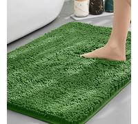 Insun Tapis de Bain en Chenille, Tapis Salle de Bain Antidérapant Absorbant Doux Lavable en Machine Vert forêt 40 x 180 cm
