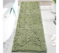 Insun Tapis de Bain en Chenille, Tapis Salle de Bain Antidérapant Absorbant Doux Lavable en Machine Vert Sauge 40 x 180 cm
