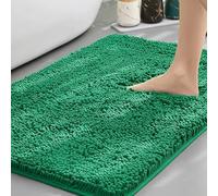 Insun Tapis de Bain en Chenille, Tapis Salle de Bain Antidérapant Absorbant Doux Lavable en Machine Vert Jade 40 x 60 cm