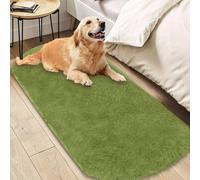 Insun Tapis Ovale Salon Shaggy Lavable, Doux Moelleux Tapis Chambre Antidérapant Vert 1 200 x 250 cm