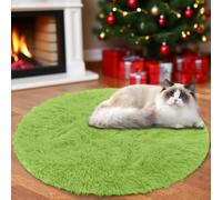 Insun Tapis Rond Salon Shaggy Lavable, Doux Moelleux Tapis Chambre Antidérapant Vert 1 200 cm