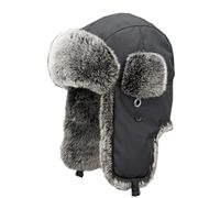 Insun Unisex Chapka Chapeau de Trappeur d'hiver Anti Vent Aviateur Casquette Noir 1 M Chapkas circonférence 57cm