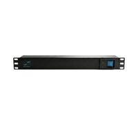 INSV1006USBC Infitronic Bloc multiprise PDU/multiprise 19" 8 prises avec 8 prises arrière, 2 ports USB-C à l'avant, répartiteur de courant 1U en aluminium, 3680 W/16 A, noir