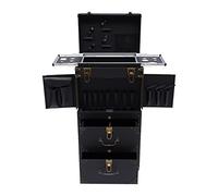 InSyoForeverEC Chariot de coiffure, chariot de travail professionnel pour salon de coiffure, chariot à roulettes, chariot de maquillage, chariot pour salon de coiffure, chariot de beauté, noir