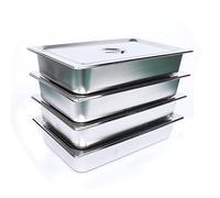 InSyoForeverEC Lot de 4 chauffe-plats professionnels en acier inoxydable pour buffet, restauration et fête Argenté