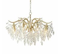 InSyoForeverEC Luxueux Lustre à 9 branches en cristal Lustre Cristal Transparent Plafonnier Lampe à Suspension Verre Cristal Métal Classique pour Chambre à Coucher, Salon, Salle à Manger, Couloir