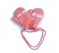 iNszkoos Enfants Gants D'hiver Mitaines Unisexes Chaudes Tricot Flocon de Neige avec Ficelle de Cou Gants Chauds en Peluche Ski Snowboard Camping Gants pour Garçon Fille Bébé Enfants Âge 0-3 Ans