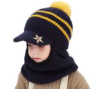 iNszkoos Hiver Enfant Chapeau avec Oreillettes et Écharpe Doublure Polaire Bonnet en Tricot Chaud Cap Écharpe Bonnet Cache-Cou Chapeau pour 2 à 6 Ans Bébé Enfants Garçons Filles Ski Cyclisme Snowboard