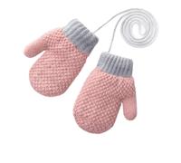 iNszkoos Tricoté épaisse Enfants Mitaines d'hiver Anti-perdu Toddler Gants Chauds avec Corde Enfant Fourrure En Peluche Moufles de neige isolées Mitaines pour temps froid pour Garçons Filles